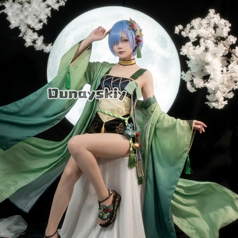 Japanese Lifestyle Game - Re:ゼロから始める異世界生活 レム 花園のレム 中国風コスプレ衣装 フルセット コンベンション用