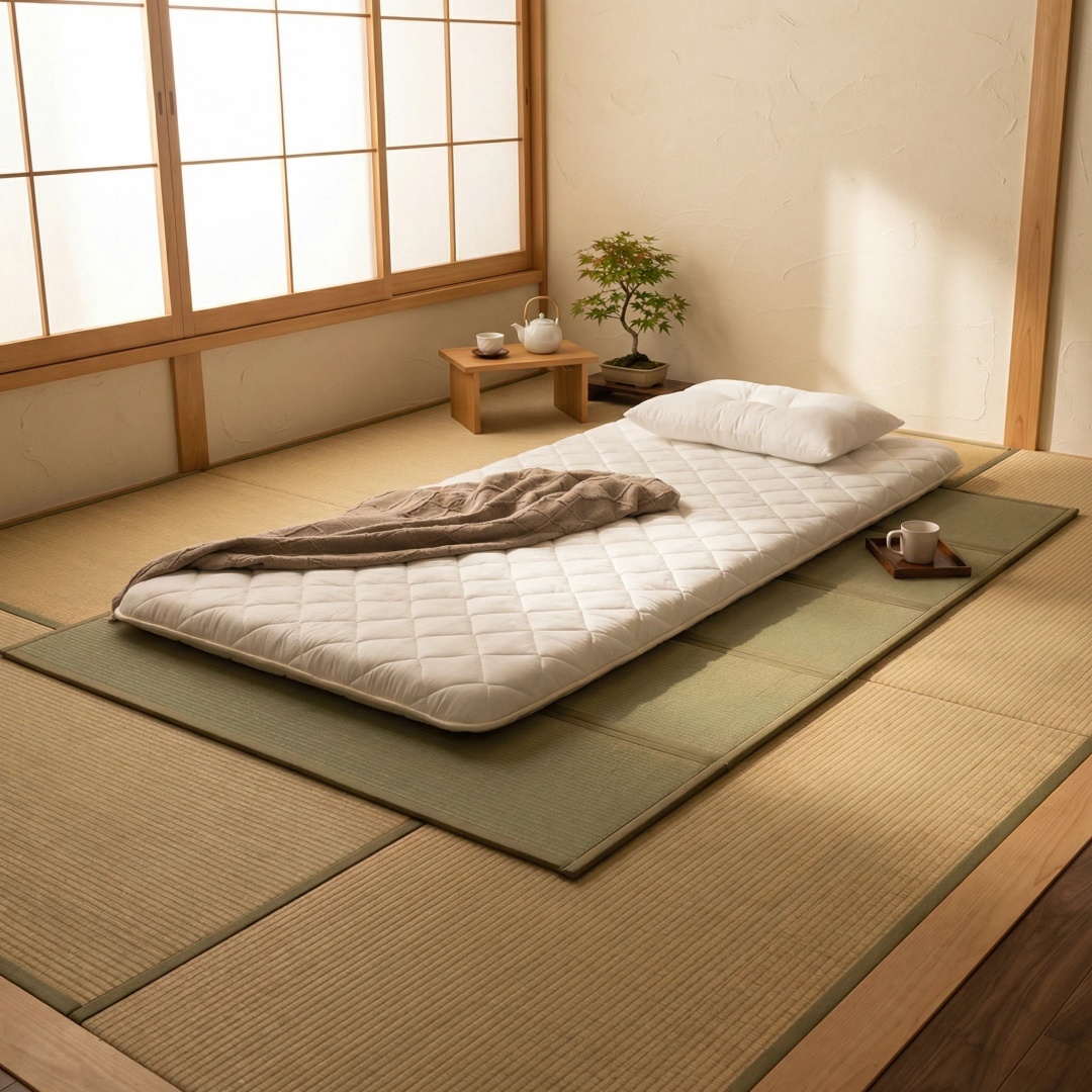 Tatami Mat Rush - Damedai 4 倍畳パッド日本の家具ラッシュグラスマットレス布団ベッドフレーム床睡眠ヨガ折りたたみわらマット