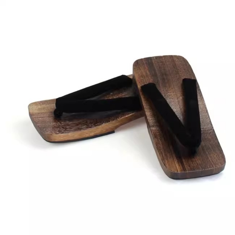 Geta Wooden Sandal - メンズチャコールコスプレウッドサマーサンダルフラットヒールビーチサンダルクラシック日本下駄カジュアルクロッグ