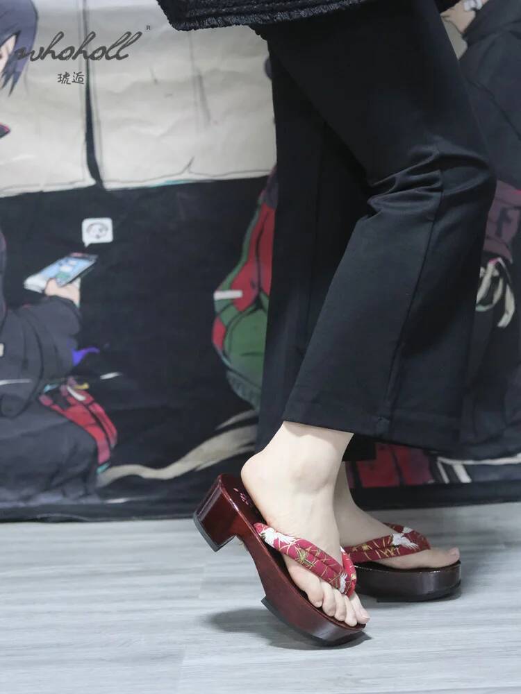 日本製木製ゲッツ夏の女性スリッパ屋内家庭用プラットフォームサ - Geta Wooden Sandal のレビューと価格