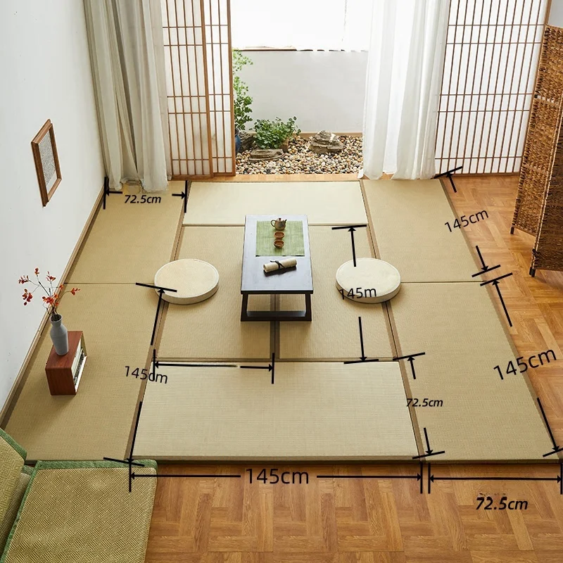 日本の伝統的なイグサ畳マット織りラッシュわらマット睡眠床柔道 - Tatami Mat Rush のレビューと価格