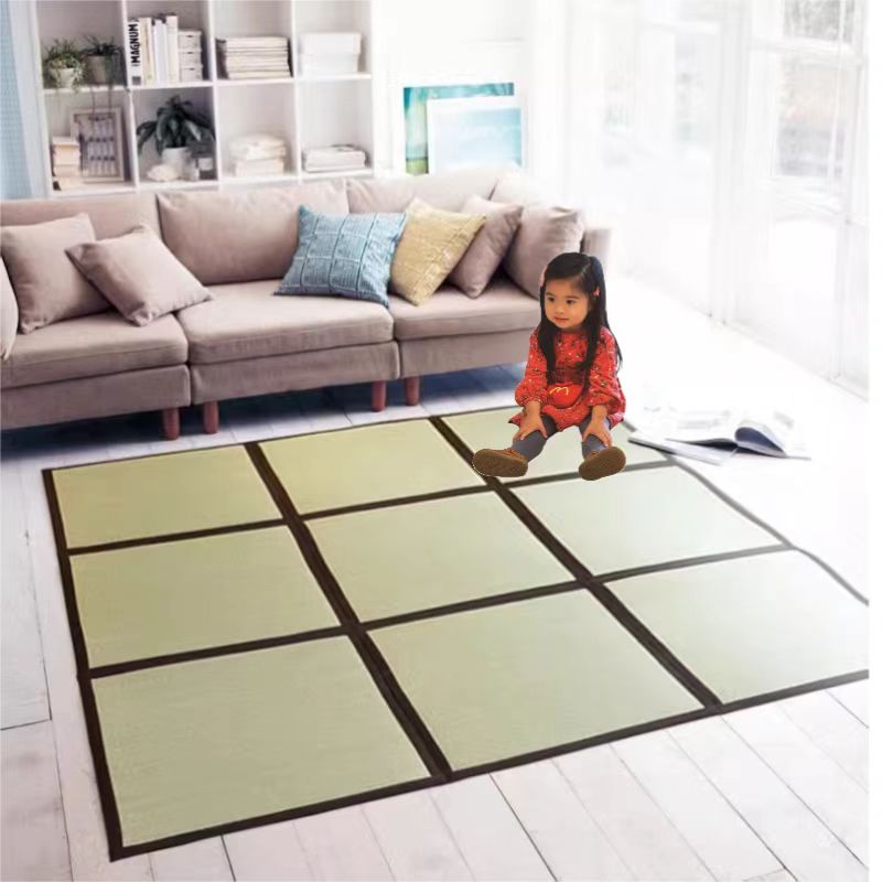 日本のエコフレンドリーなラッシュグラスマット、折りたたみ式ク - Tatami Mat Rush のレビューと価格