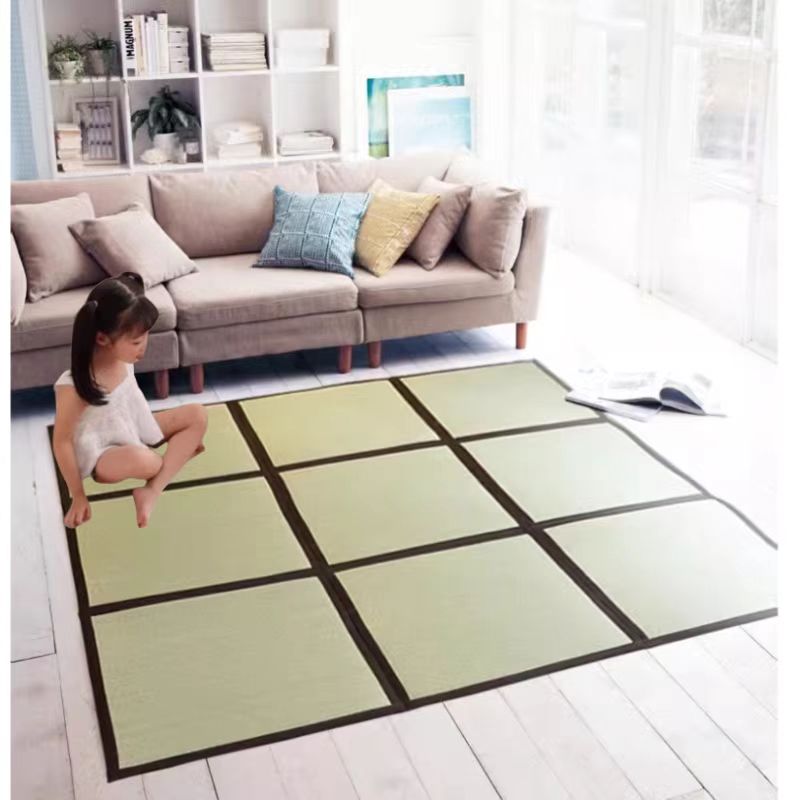日本のエコフレンドリーなラッシュグラスマット、折りたたみ式ク - Tatami Mat Rush のレビューと価格