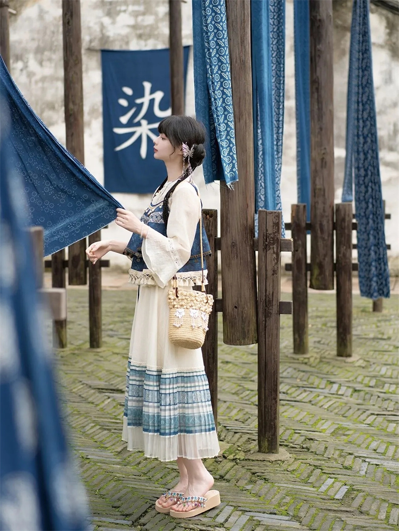 刺embroideredプリントのエスニックフルセット,中国 - Indigo Dye Kit のレビューと価格