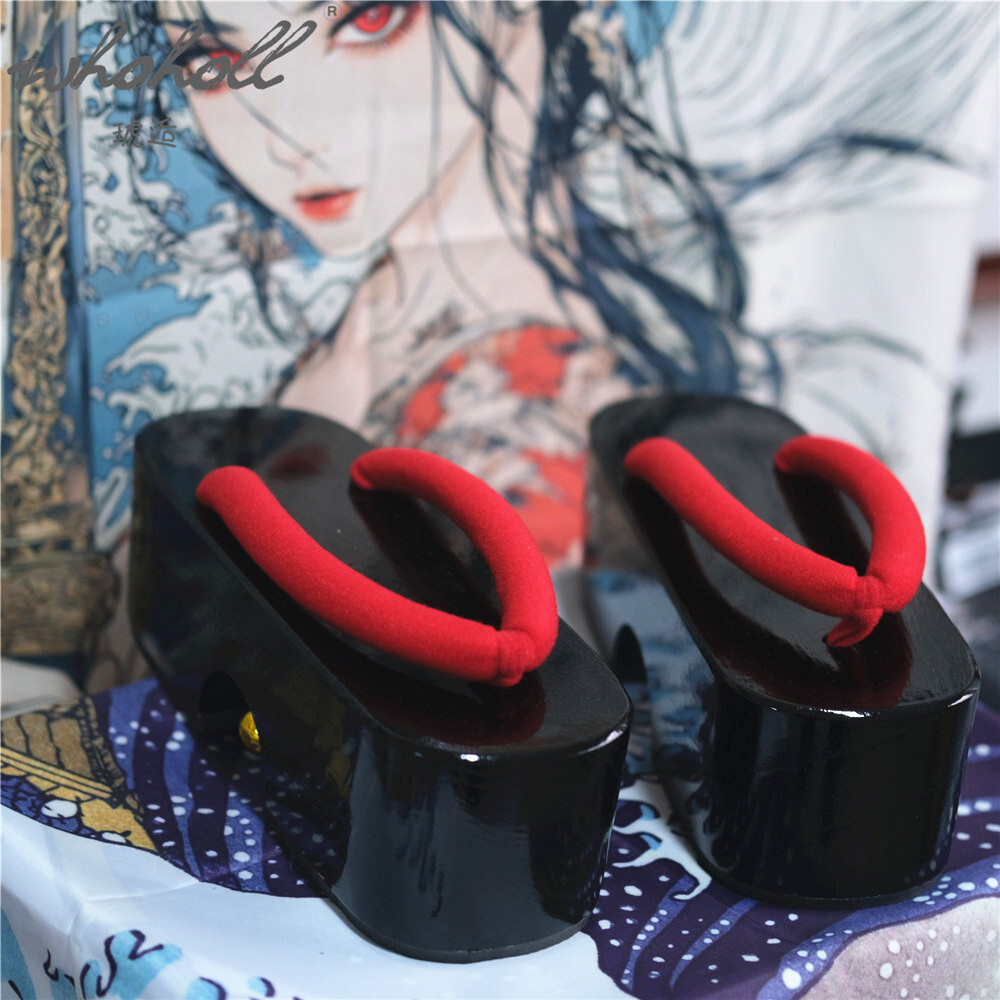 夏の女性のフリップフロップ日本の芸者ベル下駄下駄漫画コスプレ - Geta Wooden Sandal のレビューと価格