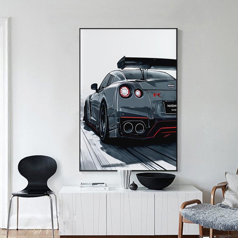 和風スーパーカー壁アートポスター現代自動車スカイラインプリン - Japanese Luxury Lifestyle のレビューと価格