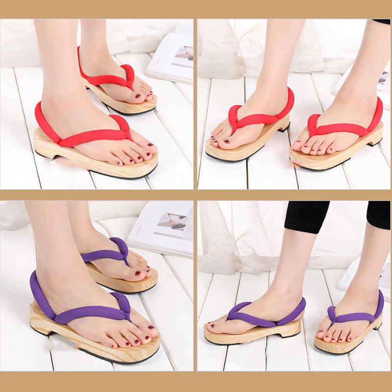 女性のための夏のコスプレサンダル,滑り止めのサンダル,日本の - Geta Wooden Sandal のレビューと価格