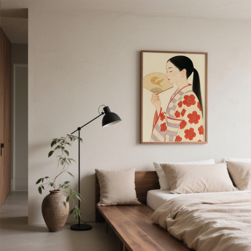 富士山と鶴日本の壁プリント現代ミニマリスト風景アート伝統的な - Japanese Minimalist Lifestyle のレビューと価格