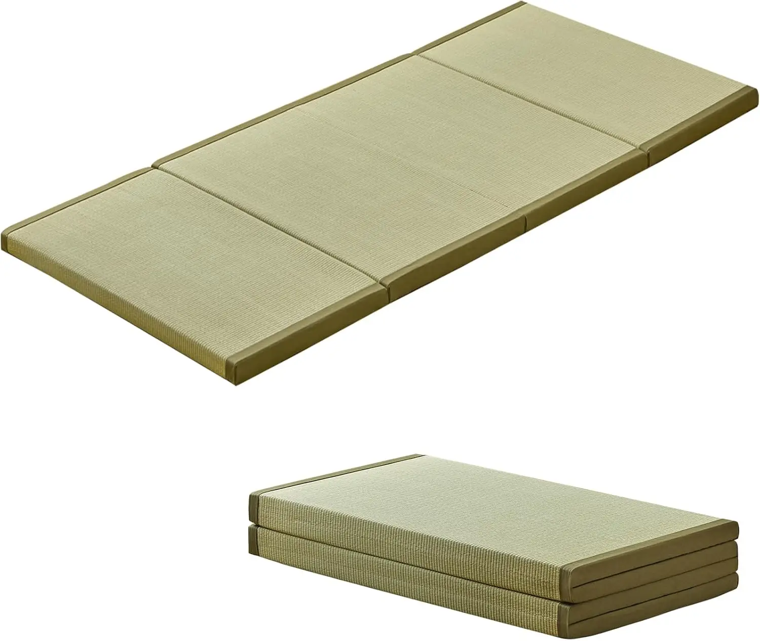 日本の畳マット、折り畳み式イグサ（葦）製床マット |   天 - Tatami Mat Rush のレビューと価格