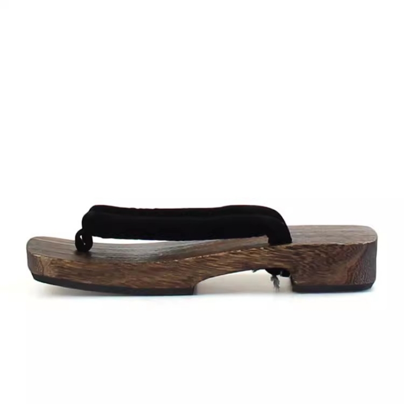 メンズチャコールコスプレウッドサマーサンダルフラットヒールビ - Geta Wooden Sandal のレビューと価格